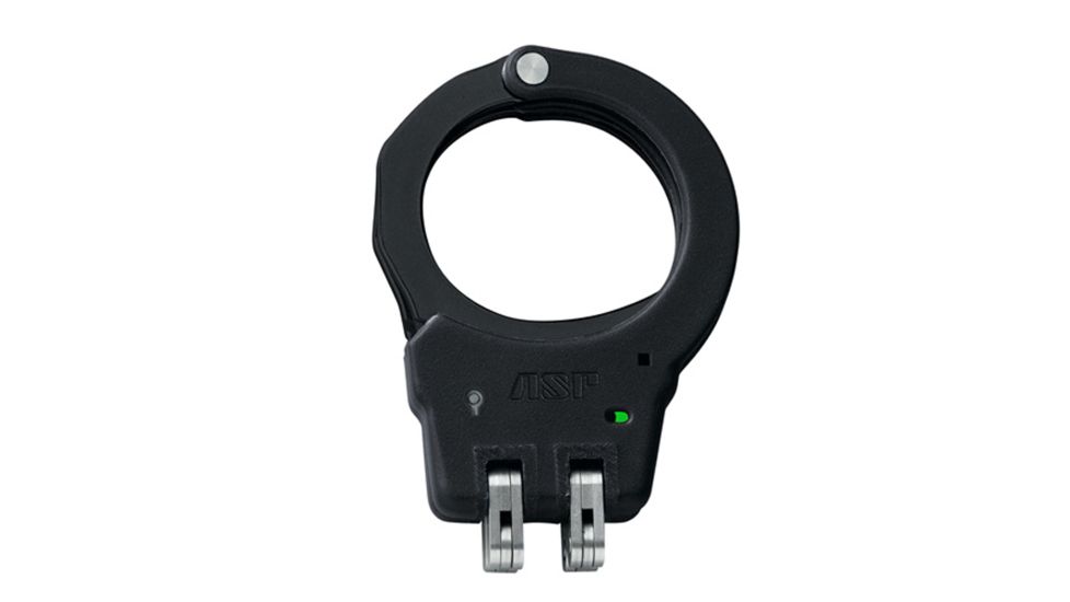 ASP Hinge Handcuffs Aluminum Black 3 Pawl Green, European 66113