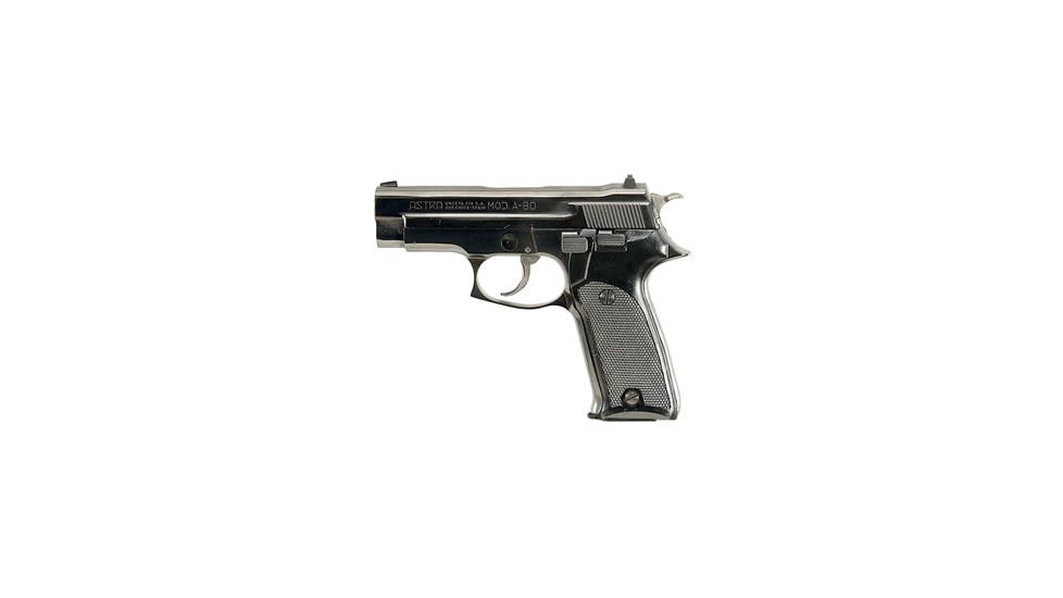 Astra Arms A-80 Pistol, .45 ACP, 3.75in barrel, blued finish steel frame, black plastic grip, recoil operated semi-automatic, fixed three-dot combat style, 9 round magazine, AS-A-80-45-3.75-1-FRRMPG
