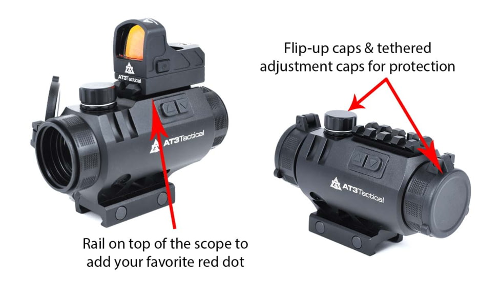 AT3 Tactical 3XP Prism Scope 3x Magnification with Illuminated BDC Reticle, AT3-3XP