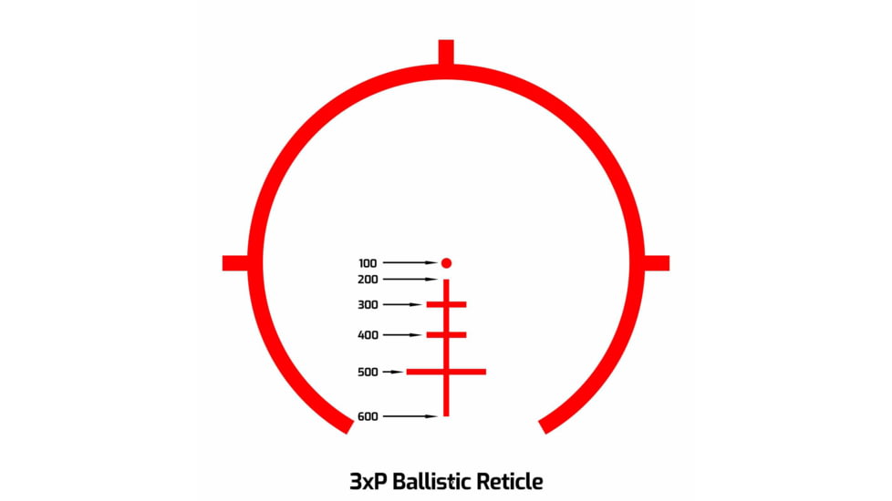 AT3 Tactical 3XP Prism Scope 3x Magnification with Illuminated BDC Reticle, AT3-3XP