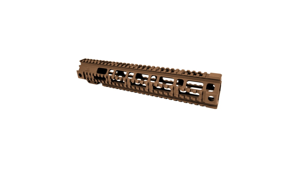 AT3 Tactical AR-15 Pro Quad Rail Free Float Handguard, Burnt Bronze, 12.5in, AT3-QR-12-BB