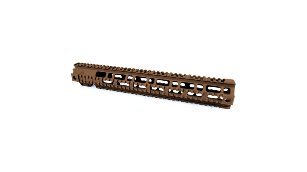 AT3 Tactical AR-15 Pro Quad Rail Free Float Handguard, Burnt Bronze, 15in, AT3-QR-15-BB