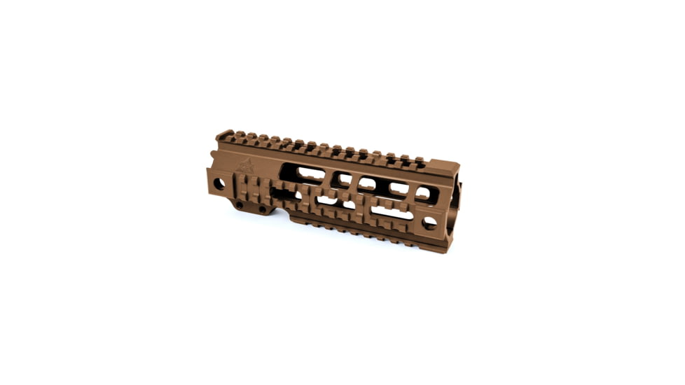 AT3 Tactical AR-15 Pro Quad Rail Free Float Handguard, Burnt Bronze, 7in, AT3-QR-7-BB