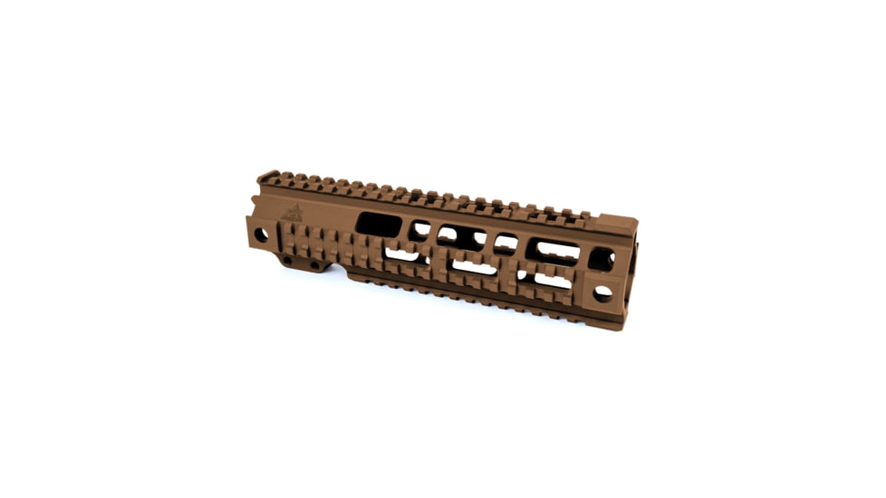 AT3 Tactical AR-15 Pro Quad Rail Free Float Handguard, Burnt Bronze, 9in, AT3-QR-9-BB