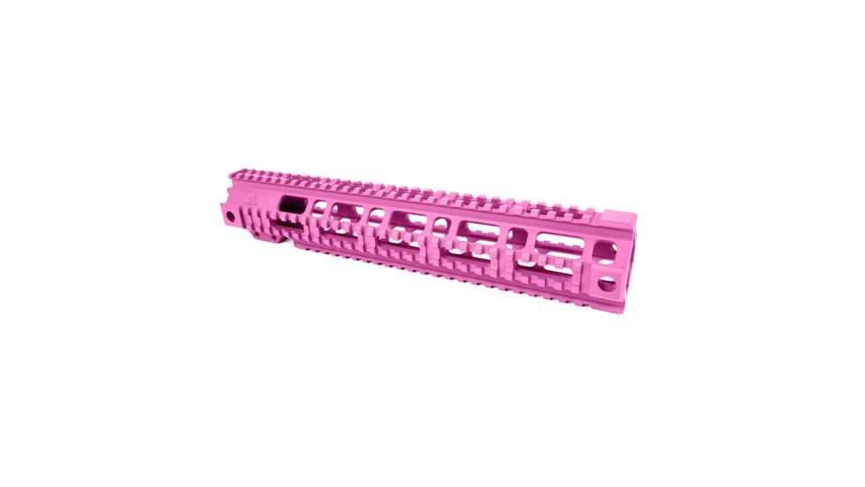 AT3 Tactical AR-15 Pro Quad Rail Free Float Handguard, Pink, 12.5in, AT3-QR-12-PNK