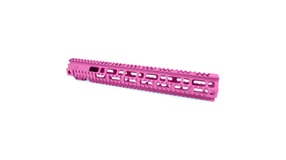 AT3 Tactical AR-15 Pro Quad Rail Free Float Handguard, Pink, 15in, AT3-QR-15-PNK