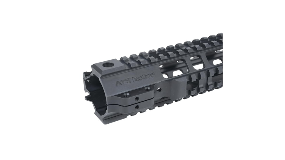 AT3 Tactical AR-15 Pro Quad Rail Free Float Handguard, Tungsten, 7in, AT3-QR-7-TG