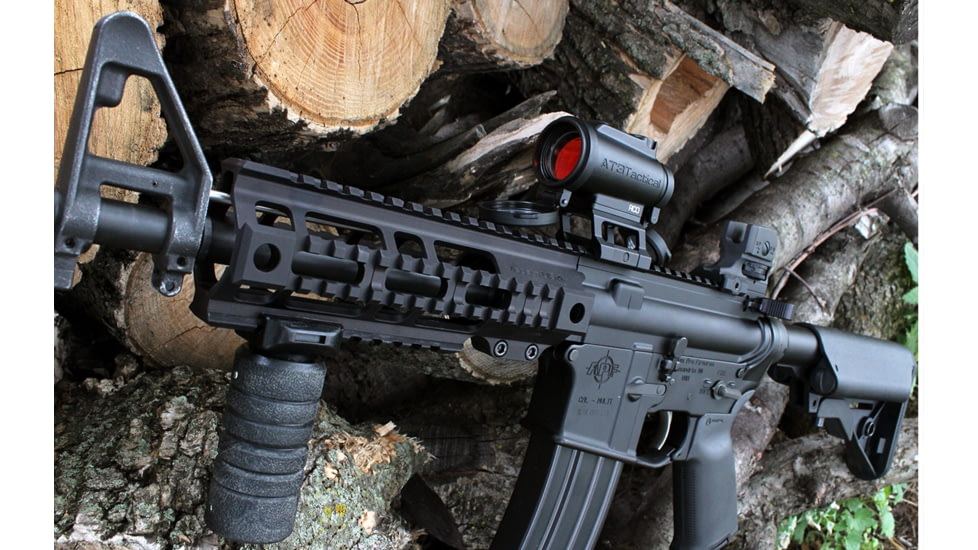 AT3 Tactical AR-15 Pro Quad Rail Free Float Handguard, Tungsten, 7in, AT3-QR-7-TG