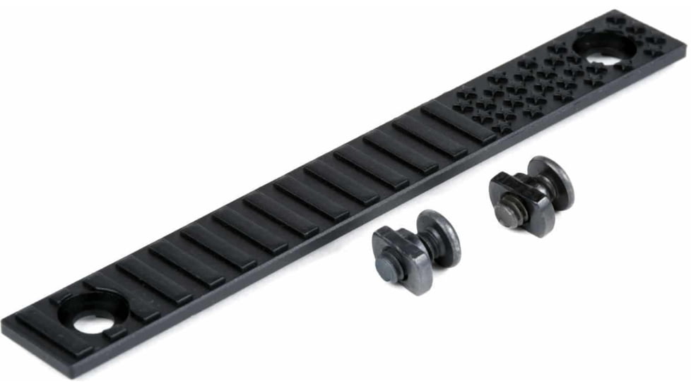 AT3 Tactical M-Lok Rail Cover, Polymer, Flag Design, Covers 3 Sections, Hardware, Black, 3-pack, 3-PK-AT3-MLC-FLAG-BLK