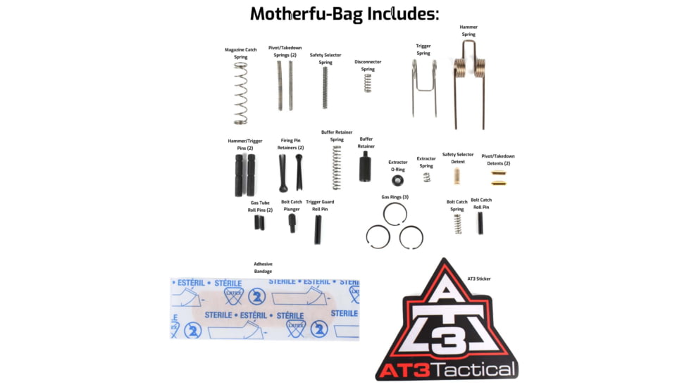 AT3 Tactical MOTHERFU-BAG The BIG AR-15 Lost Parts Kit, Springs, Detents, Wear Parts, and More, AT3-BIG-FU-BAG