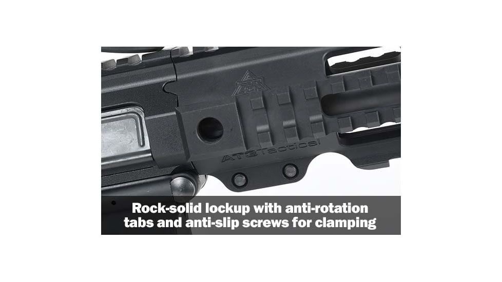 AT3 Tactical Pro Series Free Float Quad Rail AR15 Handguards, 12.5in Rifle Length, Black, AT3-QR-12