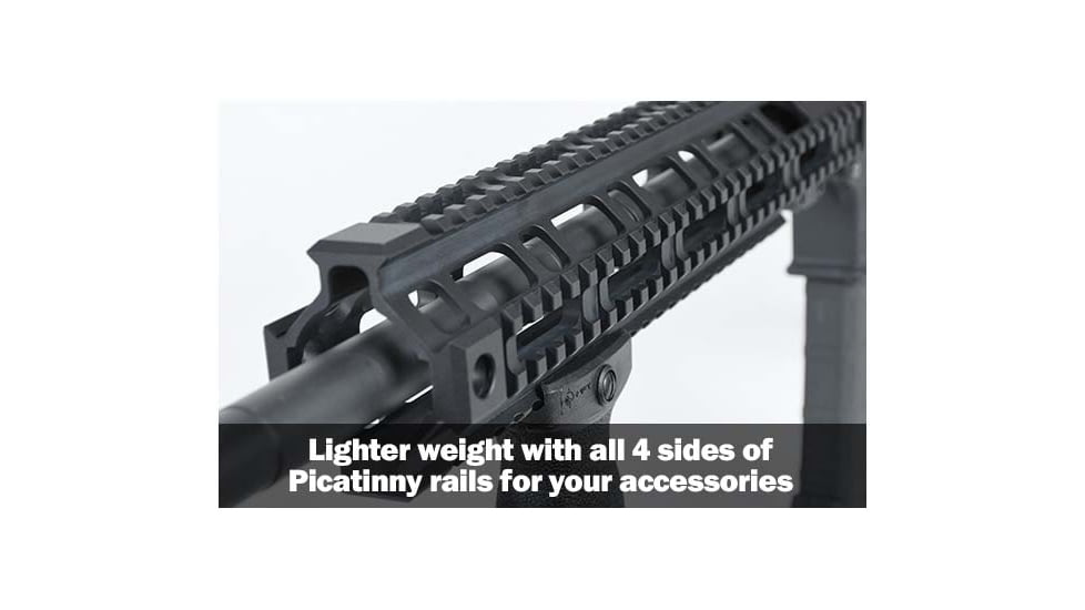AT3 Tactical Pro Series Free Float Quad Rail AR15 Handguards, 12.5in Rifle Length, Black, AT3-QR-12