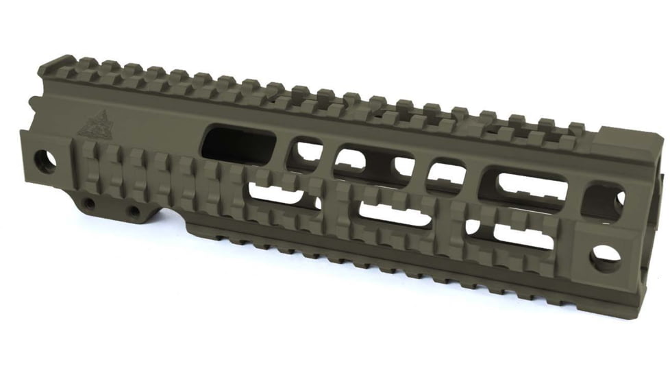 AT3 Tactical Pro Series Free Float Quad Rail AR15 Handguards, 9in Mid-Length, ODG, AT3-QR-9-ODG