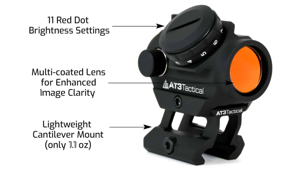 AT3 Tactical RD-50 Micro Red Dot Reflex Sight, .83in Riser, RD-50-83