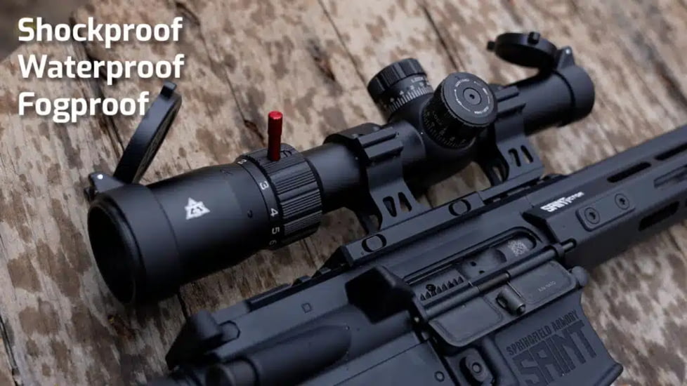AT3 Tactical Red Tail 1-4x24mm Rifle Scope, 30mm Tube, Second Focal Plane, AT3-RT-NM-1-4x24