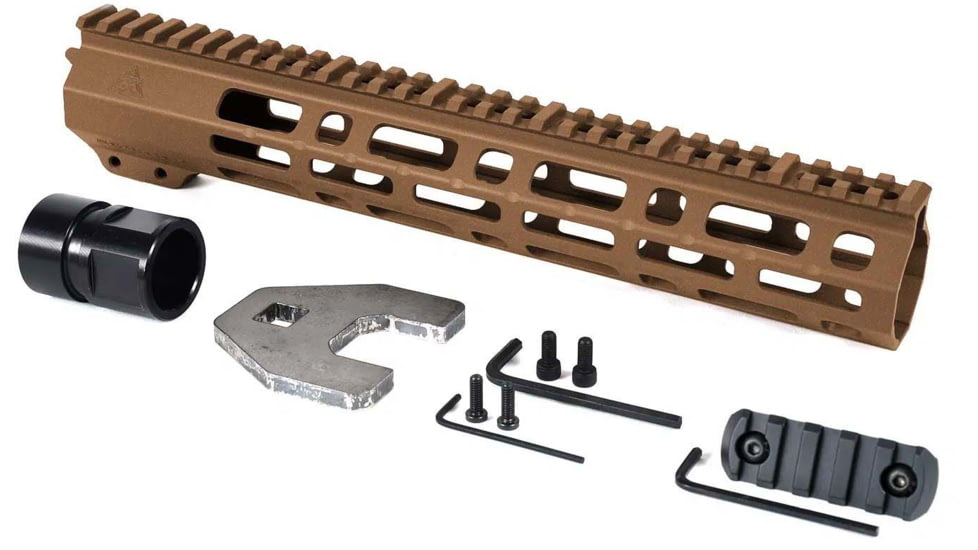 AT3 Tactical SPEAR M-LOK AR-15 Free Float Handguard, 12in Length, Burnt Bronze, AT3-MLOK-12-BB