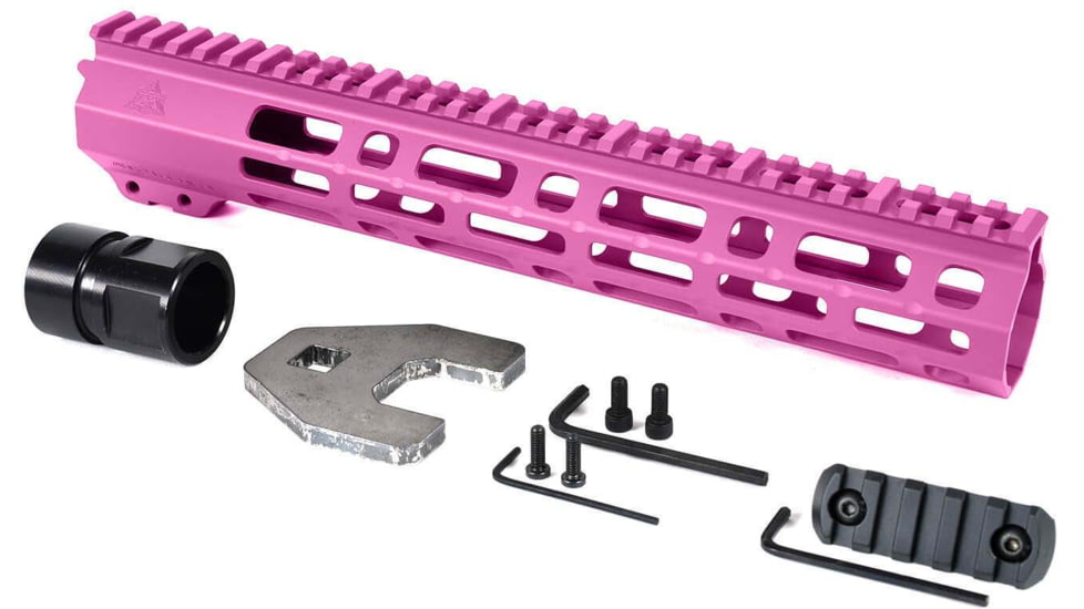 AT3 Tactical SPEAR M-LOK AR-15 Free Float Handguard, 12in Length, Pink, AT3-MLOK-12-PNK
