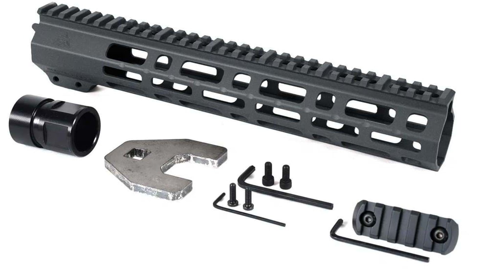 AT3 Tactical SPEAR M-LOK AR-15 Free Float Handguard, 12in Length, Tungsten, AT3-MLOK-12-TG