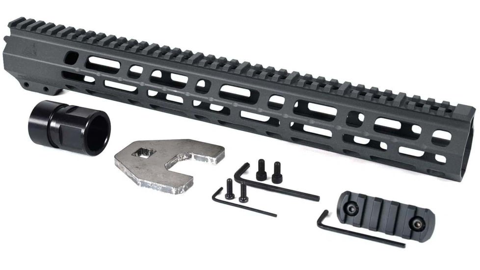 AT3 Tactical SPEAR M-LOK AR-15 Free Float Handguard, 15in Length, Tungsten, AT3-MLOK-15-TG