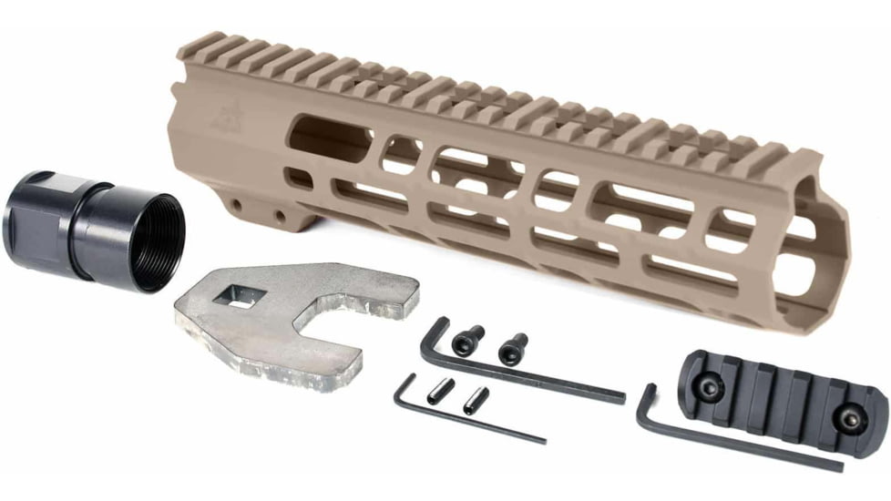 AT3 Tactical SPEAR M-Lok AR-15 Free Float Handguard, 9 in, FDE, AT3-MLOK-9-FDE