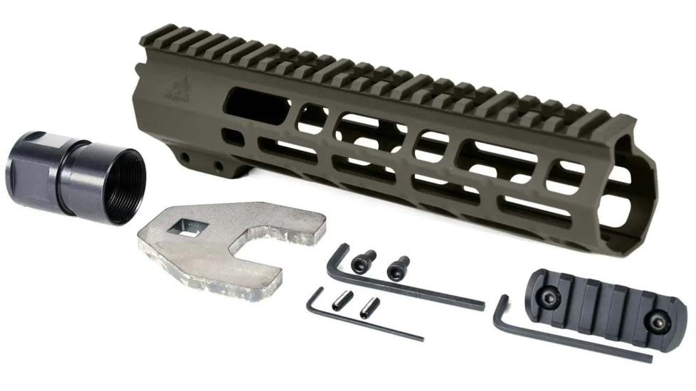AT3 Tactical SPEAR M-Lok AR-15 Free Float Handguard, 9 in, OD Green, AT3-MLOK-9-ODG
