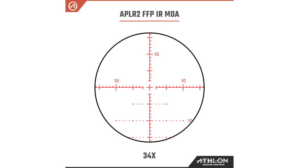 Athlon Optics Argos BTR Gen II Rifle Scope, 8-34x56mm, 30mm Tube, FFP, APLR2 FFP IR MOA Reticle, 6061-T6, Matte, Black, 214067