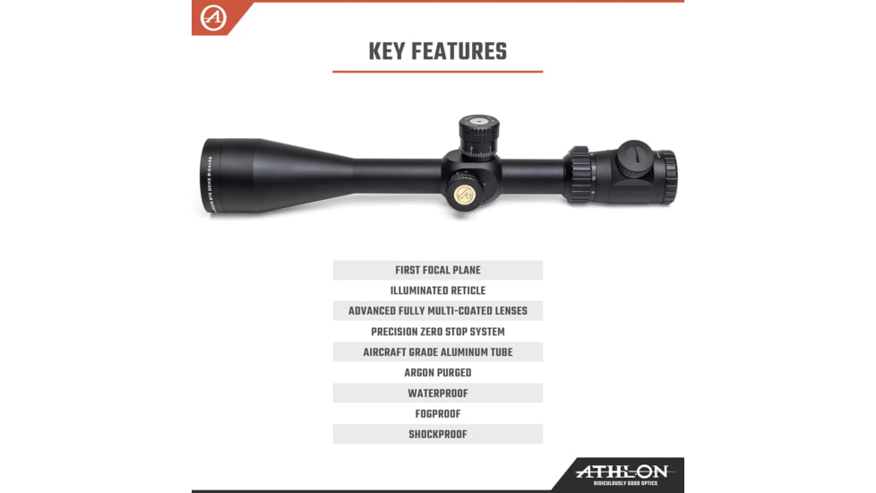 Athlon Optics Argos BTR Gen II Rifle Scope, 8-34x56mm, 30mm Tube, FFP, APMR FFP IR MIL Reticle, 6061-T6, Matte, Black, 214068