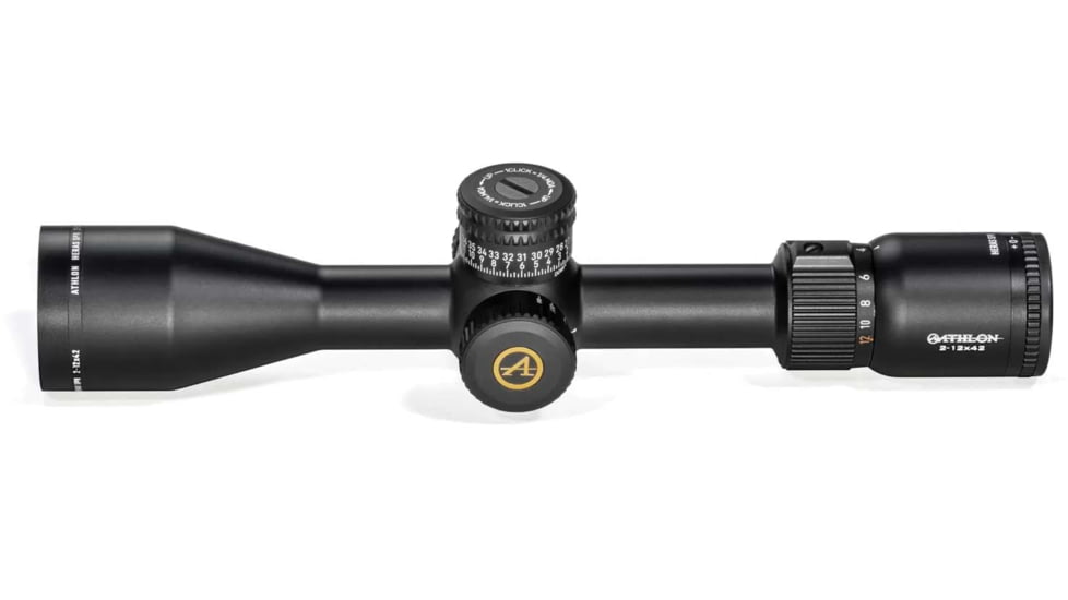 Athlon Optics Heras SPR 2-12x42mm AAGR1 Rifle Scope, 1in, Second Focal Plane, MOA Reticle, Black, 214501