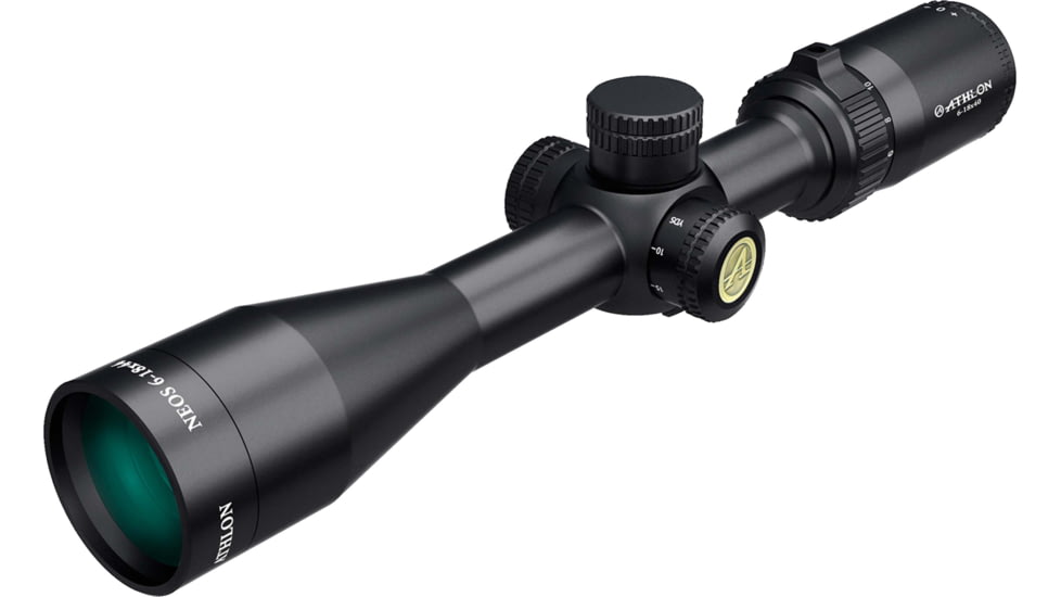 Athlon Optics Neos Rifle Scope, 6-18 x 44mm, SFP, 1in Tube, Center X Reticle, Matte, Black, 216012