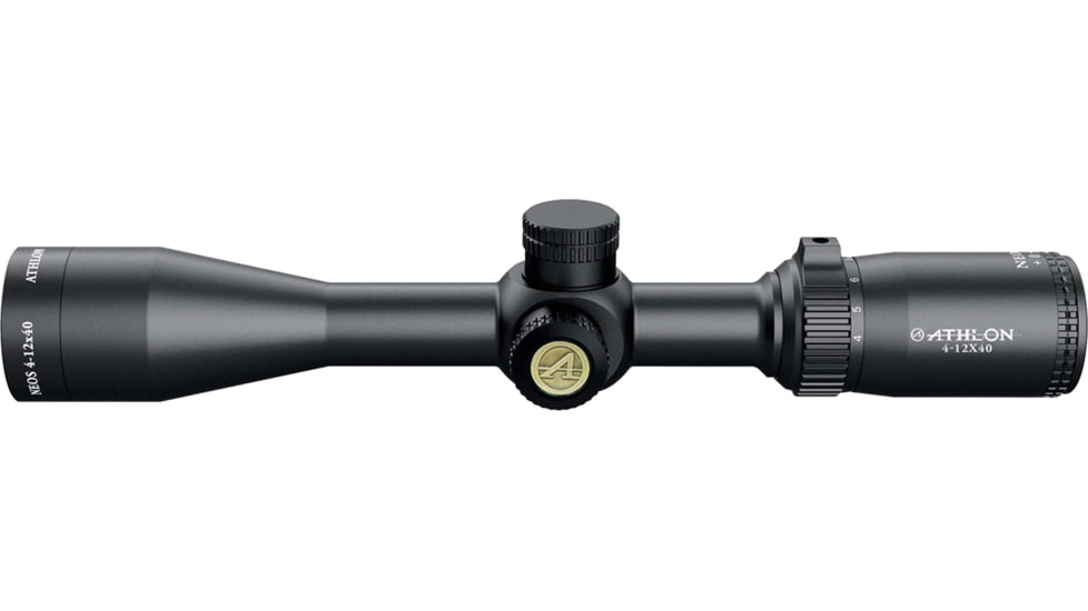 Athlon Optics Neos Side Focus Rifle Scope, 4-12x40mm, 1 in Tube, Second Focal Plane, Center-X Reticle, Matte Black, 216008