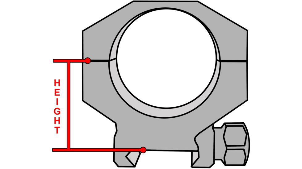 Athlon Optics Precision Rifle Scope Rings, 1in Tube, 0.9in Height, Black, Medium, 701001