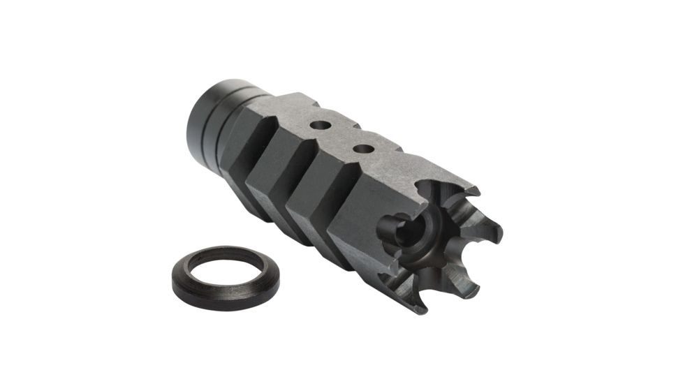 ATI Outdoor - ATI AR-15 .223/5.56 Steel Shark Muzzle Brake w/Crush Washer, Black, A.5.10.2251