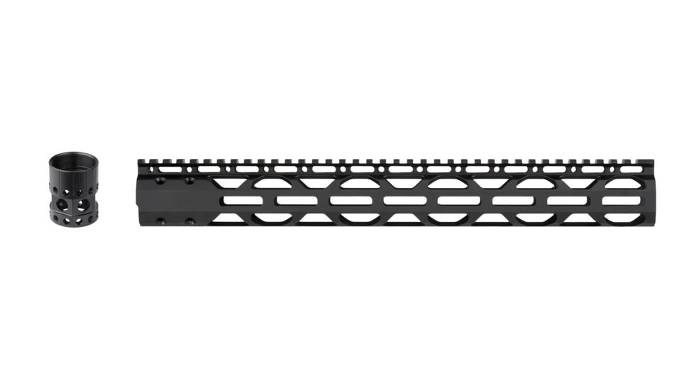 ATI Outdoor - ATI AR-15 Aluminum Slim 15n Rifle-Length Free-Float Forend, Black, SHG1500