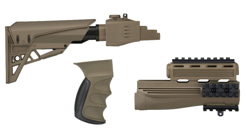 ATI Outdoors Strikeforce 6-Postion Folding Stock w/TactLite Cheekrest, Strikeforce Handguard, X1 Pistol Grip, Scorpion Recoil System, AK-47, Flat Dark Earth, B.2.20.1250