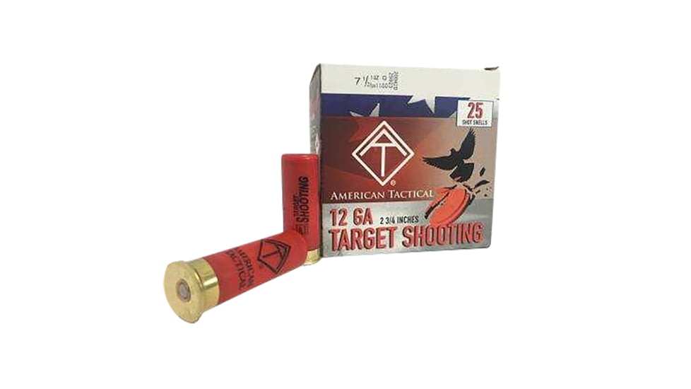 American Tactical Imports Target Load 12 Gauge 1 oz 2 3/4in Shotgun Ammo, #7.5, 25 Rounds, ATIACL12T75