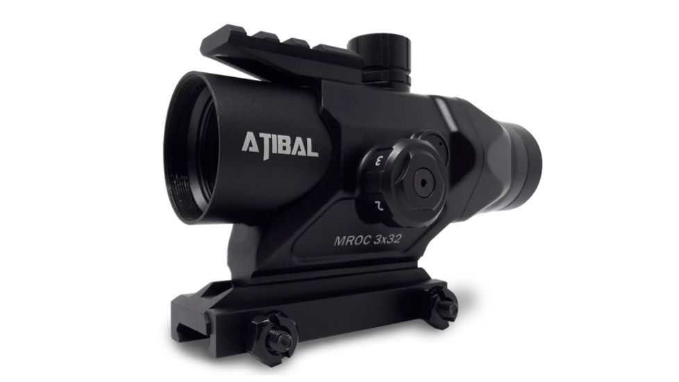 Atibal 3x32 AT-MROC Modern Rifle Optic Component Rifle Scope, Illuminated Chevron BDC, Black, AT-MROC-BLK