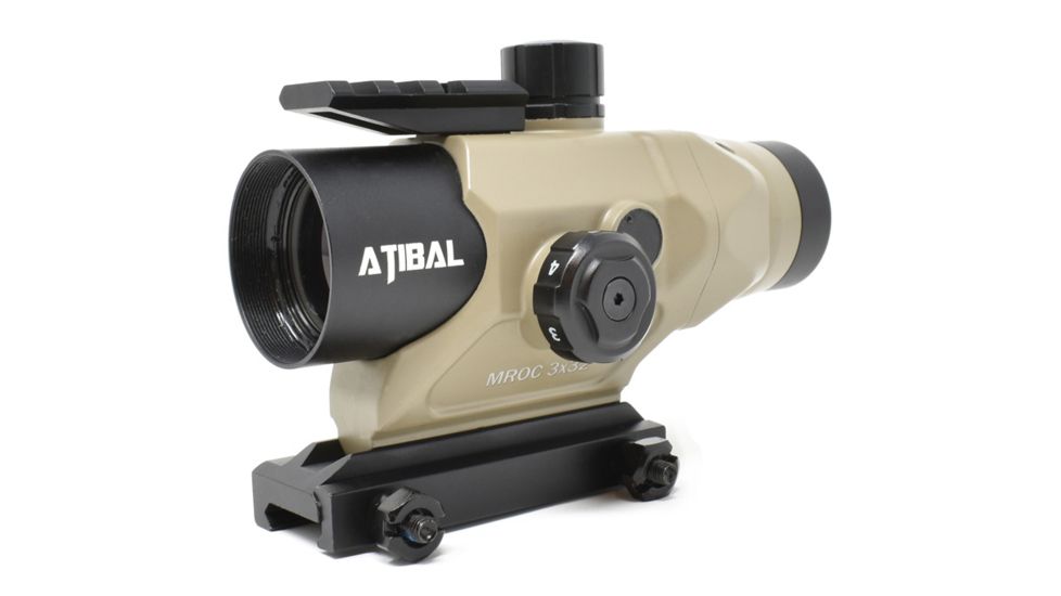 Atibal 3x32 AT-MROC Modern Rifle Optic Component Rifle Scope, Illuminated Chevron BDC, Tan, AT-MROC-TAN