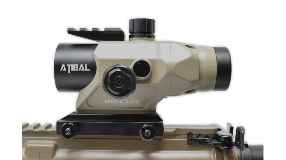 Atibal 3x32 AT-MROC Modern Rifle Optic Component Rifle Scope, Illuminated Chevron BDC, Tan, AT-MROC-TAN