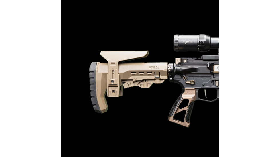 Atibal ATRS Mil Spec Rugged Rifle Stock w/Cheekrest-Blk, Tan/FDE, AT-ATRS-FDE-CR