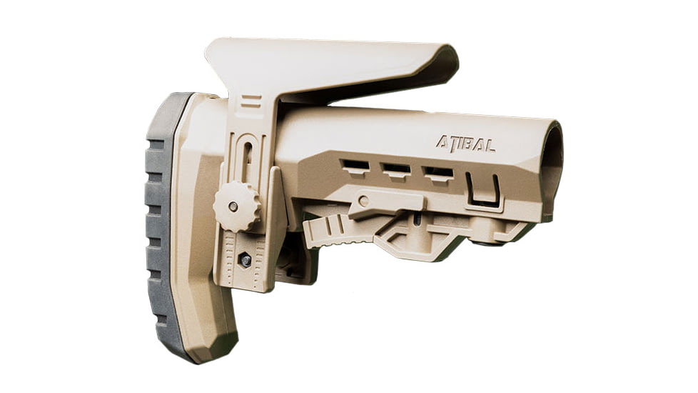 Atibal ATRS Mil Spec Rugged Rifle Stock w/Cheekrest-Blk, Tan/FDE, AT-ATRS-FDE-CR
