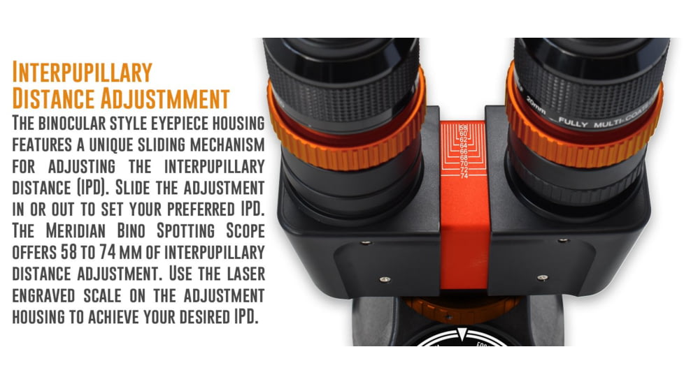 Atibal Meridian Bino Spotting Scope, 40x80mm, ED APO Lens, Black, 16 inches, AT-MER-BSS-40x80