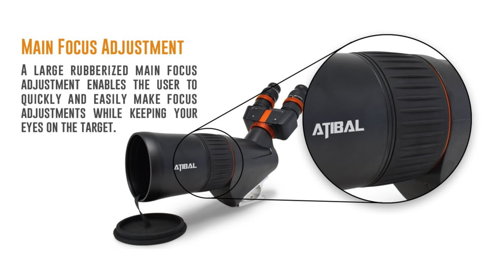 Atibal Meridian Bino Spotting Scope, 40x80mm, ED APO Lens, Black, 16 inches, AT-MER-BSS-40x80