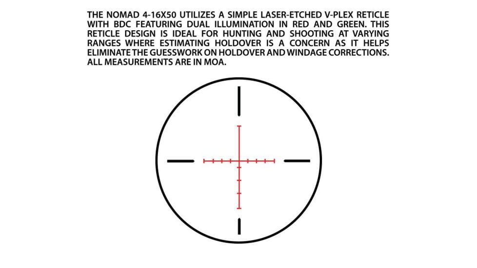 Atibal Nomad 4-16x50mm Rifle Scope, 1in Tube, Second Focal Plane, Black, AT-NMD-41650