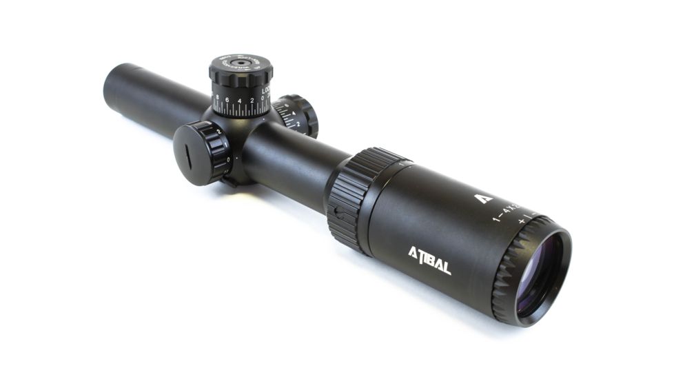 Atibal Striiker 1-4x24mm Rifle Scope, 30mm Tube, Second Focal Plane, 5.56/.308 Reticle, Black, AT-Str-1-4