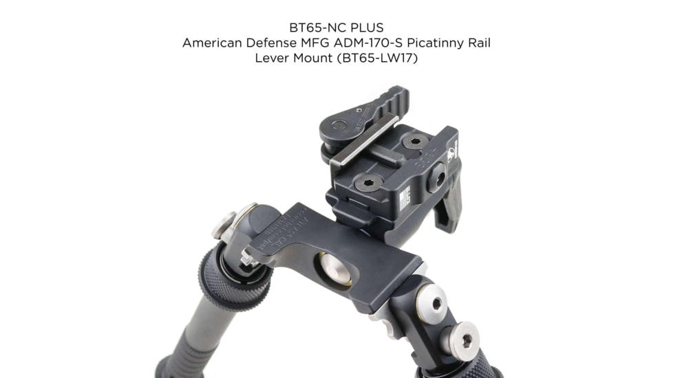 Atlas CAL Gen 2 Standard Bipod, 4.8-9.2in Height Range, Area 419 ARCALOCK Clamp, Black, BT65NCPLUSA419ARCALK