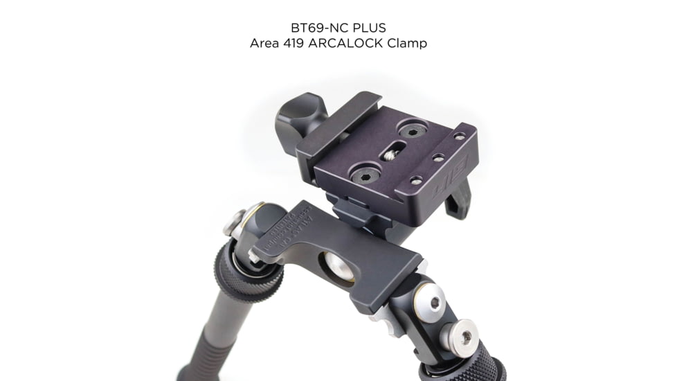 Atlas CAL Gen 2 Tall Bipod, 6-12.3in Height Range, Area 419 ARCALOCK Clamp, Black, BT69NCPLUSA419ARCALK