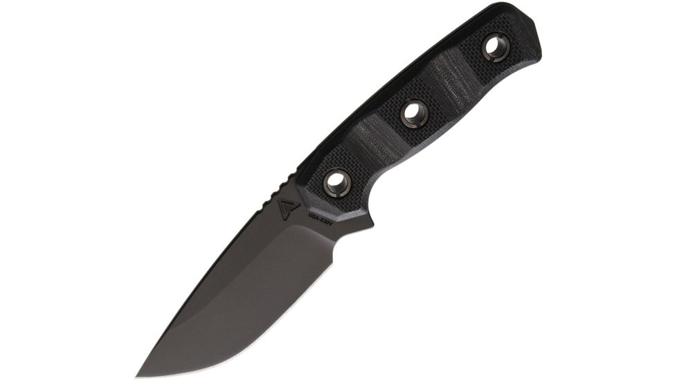 Atlas Dynamic Defense Harbinger S Fixed Blade Knife, 4in, Drop Point, Black, G10 Handle ADDHS