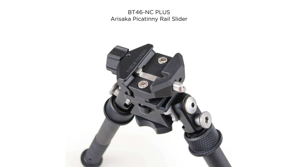 Atlas PSR Standard Bipod, 5-9.4in Height Range, Arisaka Picatinny Rail Slider, Black, BT46NCPLUSARSKPICSLDR