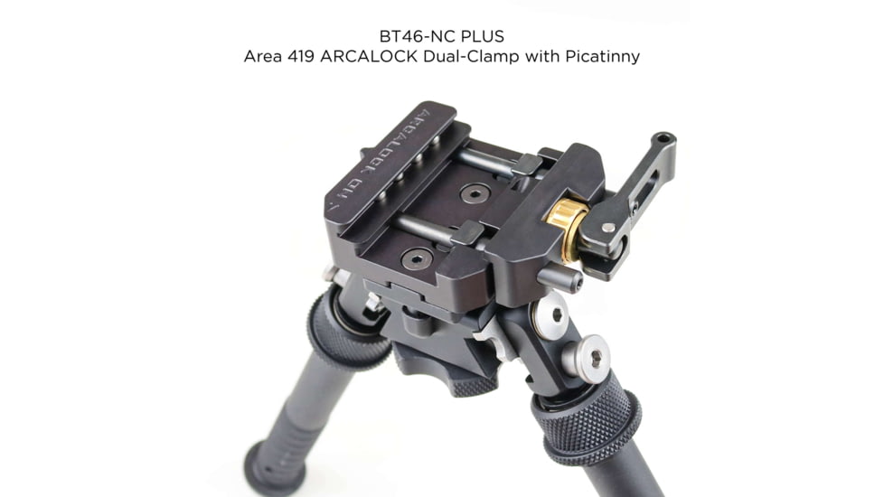 Atlas PSR Standard Bipod, 5-9.4in Height Range, Arisaka Picatinny Rail Slider, Black, BT46NCPLUSARSKPICSLDR