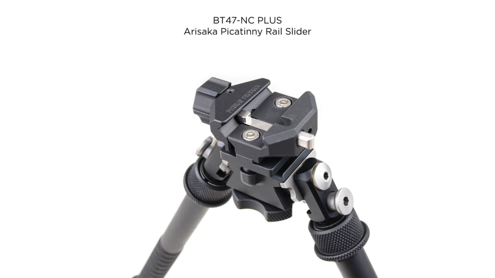 Atlas PSR Tall Bipod, 6.2-12.5in Height Range, Arisaka Picatinny Rail Slider, Black, BT47NCPLUSARSKPICSLDR